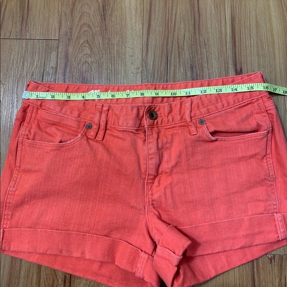 Madewell Orange Cuffed Hem Jean Shorts - Picture 8 of 9